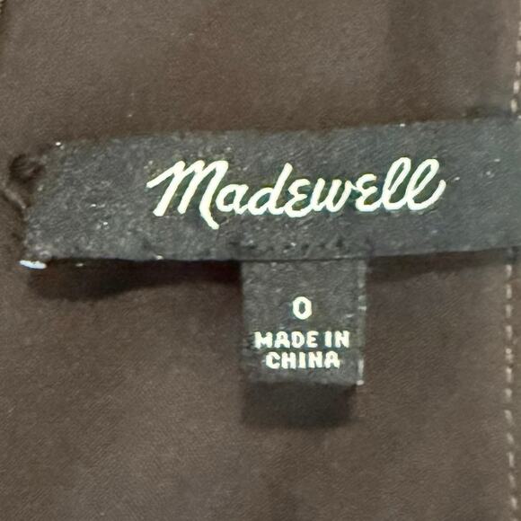 Madewell Crushed Velvet Silk Blend Jumpsuit XS 0 Brown Wide Leg Adjustable - Picture 5 of 8